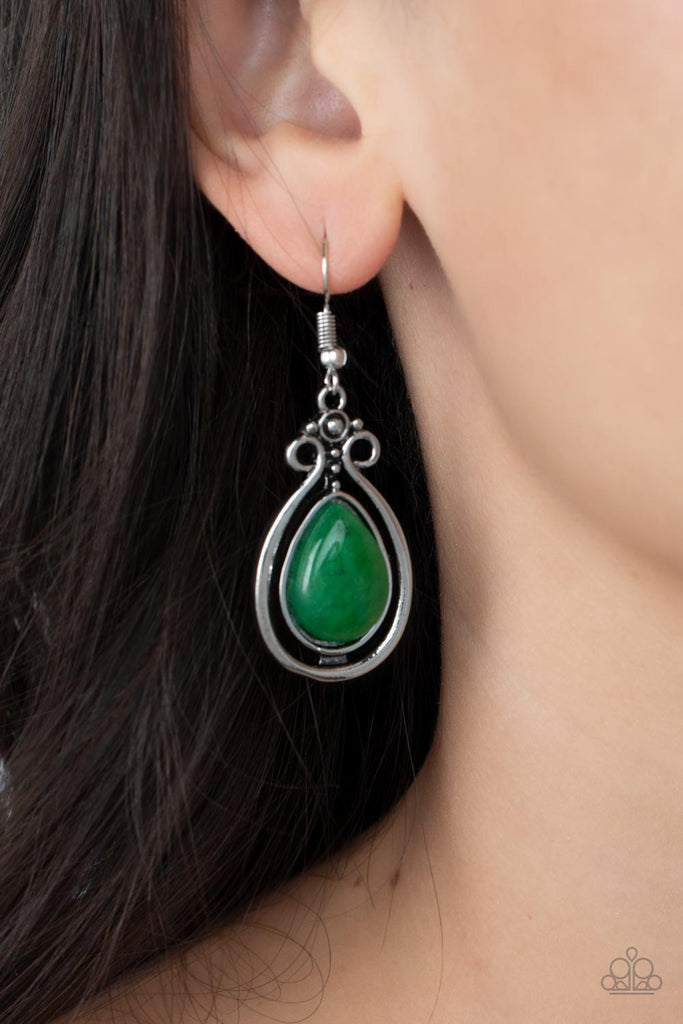 Mountain Mantra - Green Paparazzi Earring