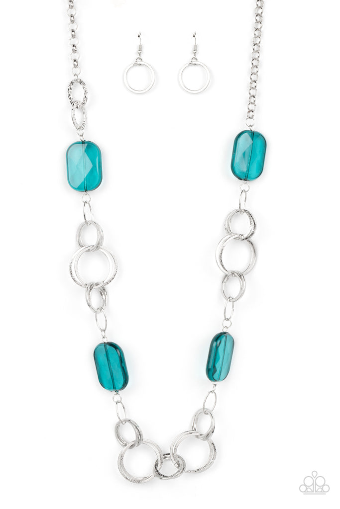 Stained Glass Glamour - Blue Necklace-Paparazzi