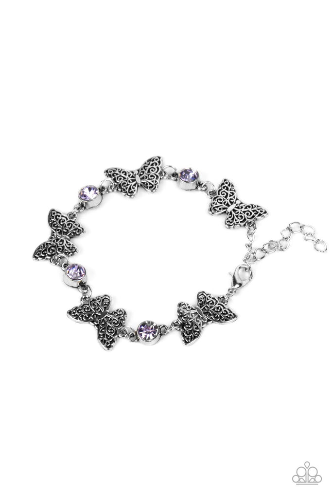 Has a WING to It - Purple Paparazzi Bracelet - The Sassy Sparkle
