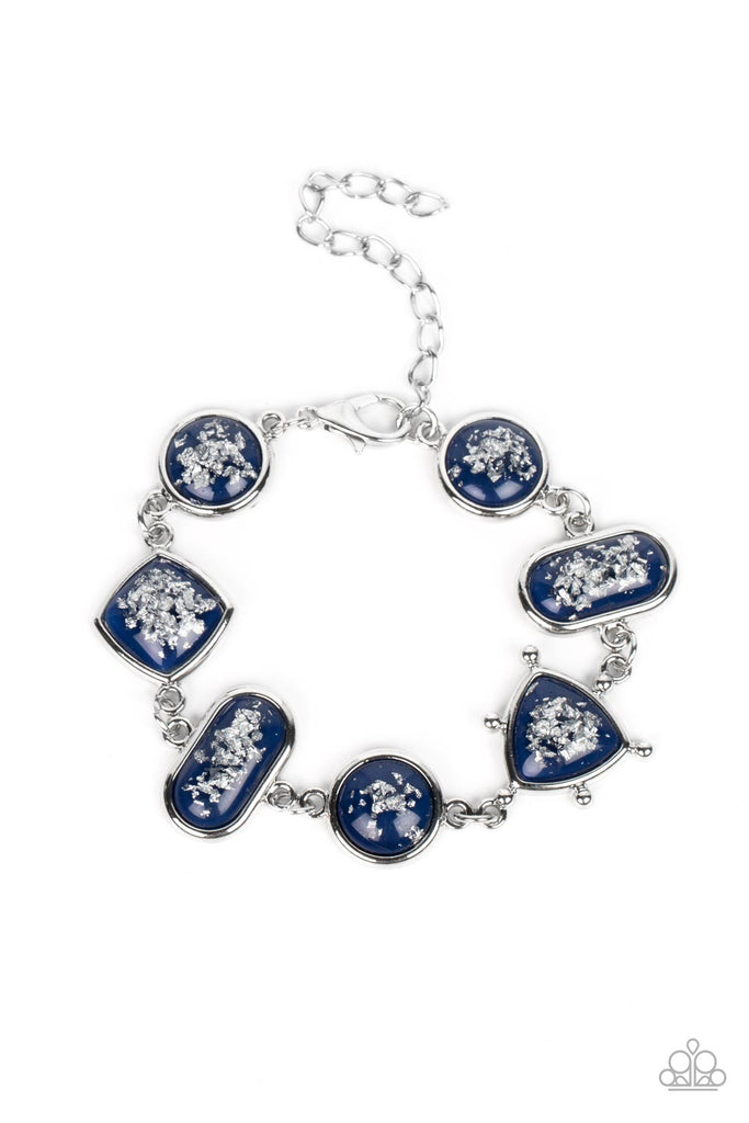 Speckled Shimmer - Blue Bracelet-Paparazzi