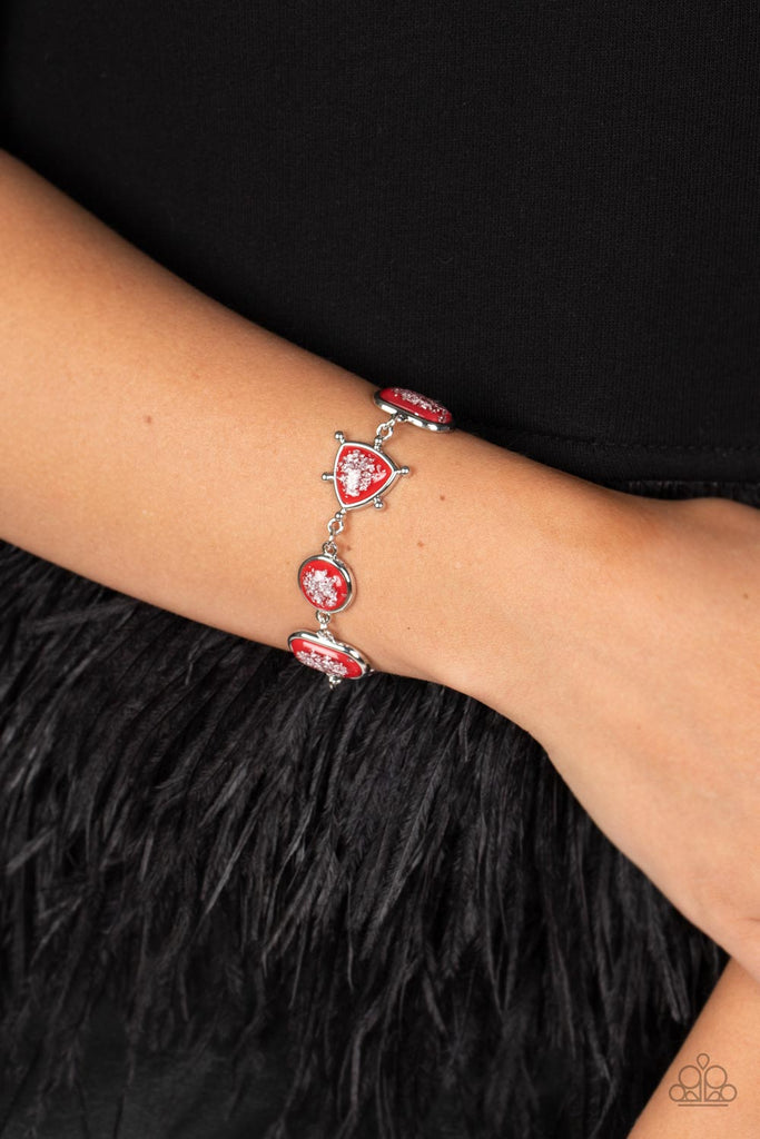 Speckled Shimmer - Red Paparazzi Bracelet