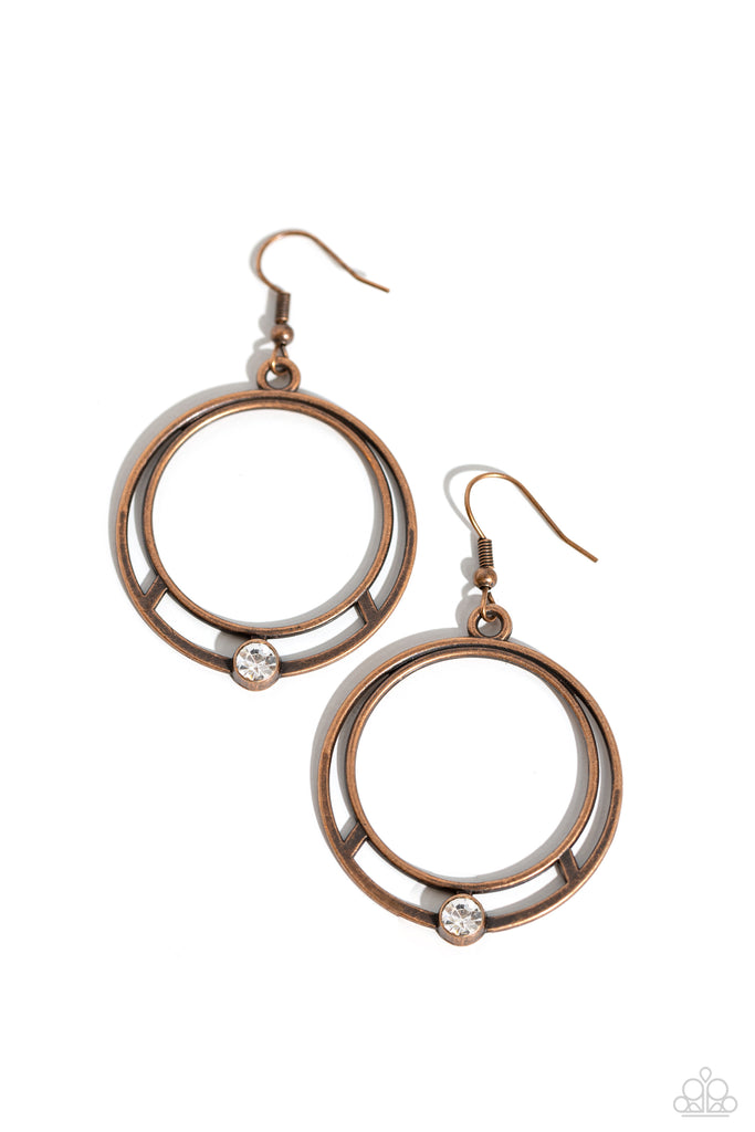 Refined Rotation - Vintage Copper Earring Paparazzi