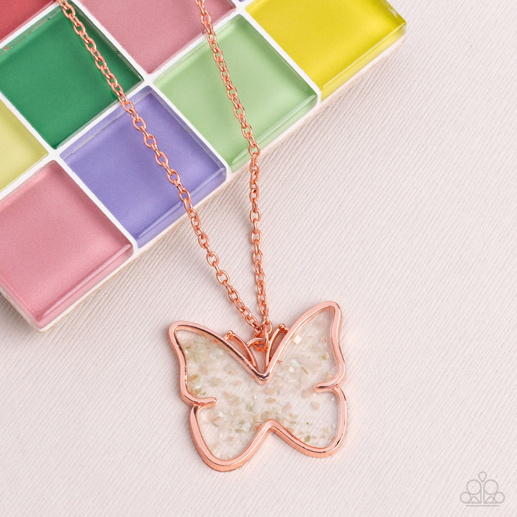 Gives Me Butterflies - Copper Paparazzi Necklace - The Sassy Sparkle