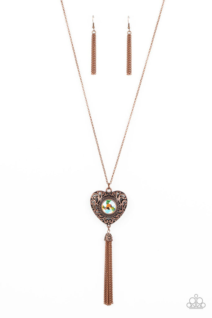 Paparazzi brass heart on sale necklace