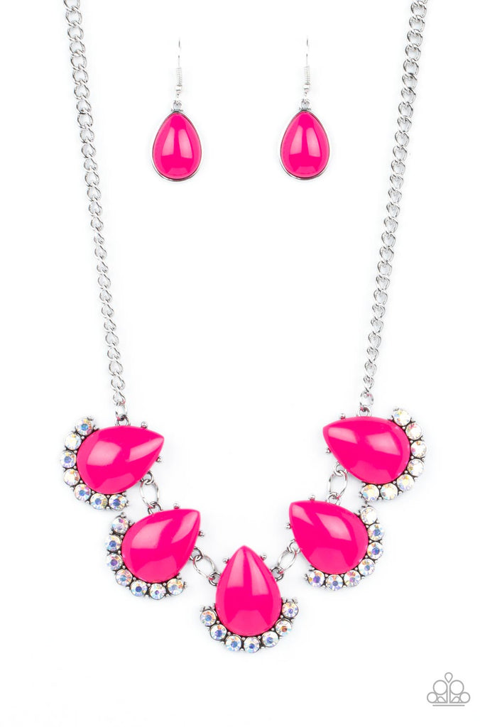 Ethereal Exaggerations - Pink Necklace-Paparazzi - The Sassy Sparkle