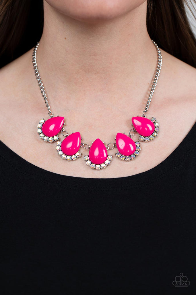 Ethereal Exaggerations - Pink Necklace-Paparazzi - The Sassy Sparkle