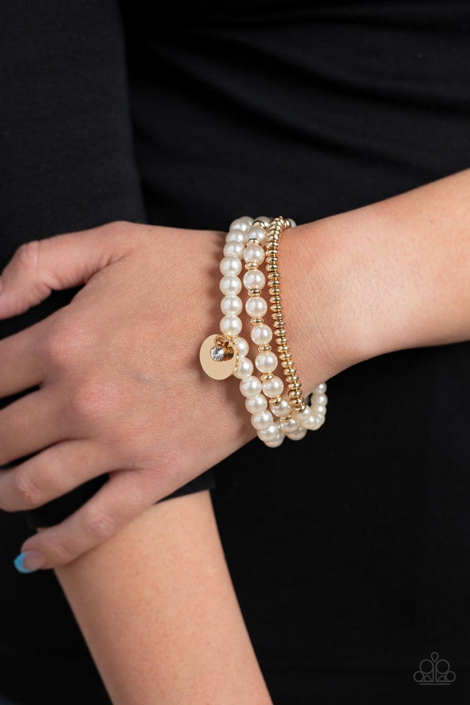 Pearly Professional - Gold Bracelet -Paparazzi
