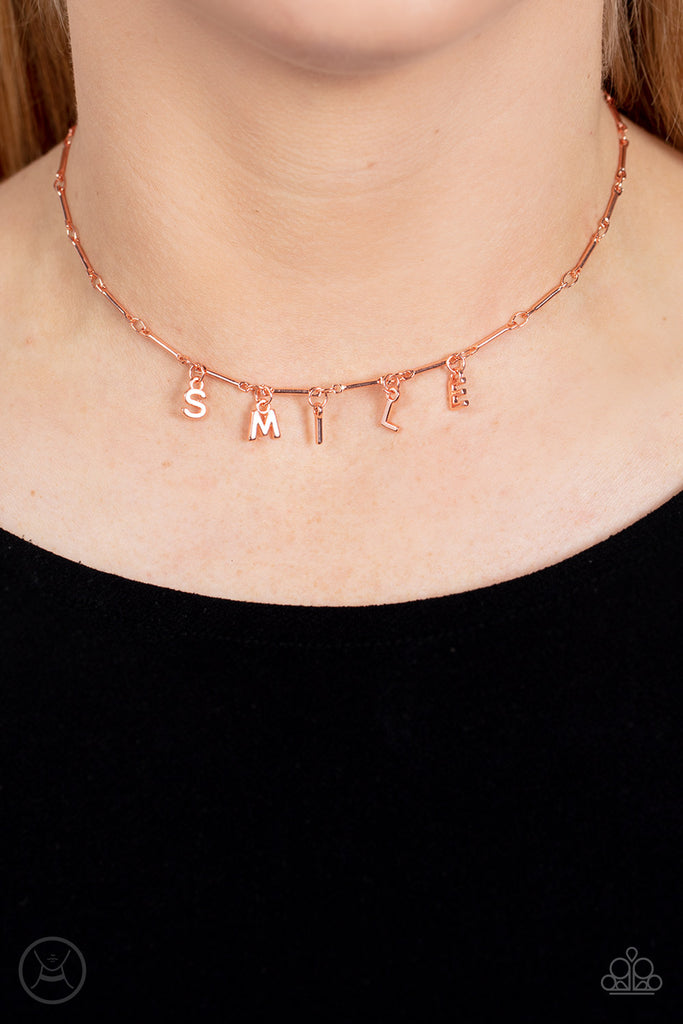 Say My Name - Copper Choker Necklace-Paparazzi