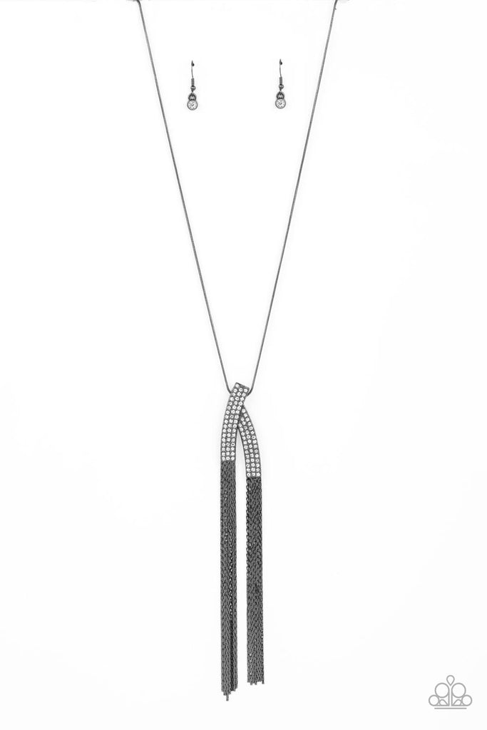 Out of the SWAY - Black Gunmetal Necklace-Paparazzi