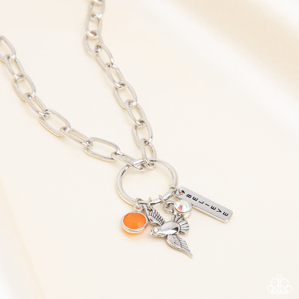Inspired Songbird - Orange Paparazzi Necklace - The Sassy Sparkle