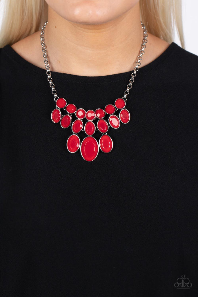 Delectable Daydream - Red Necklace-Paparazzi