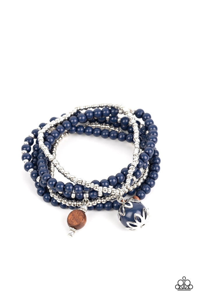 Epic Escapade - Blue Wood Bracelet-Paparazzi