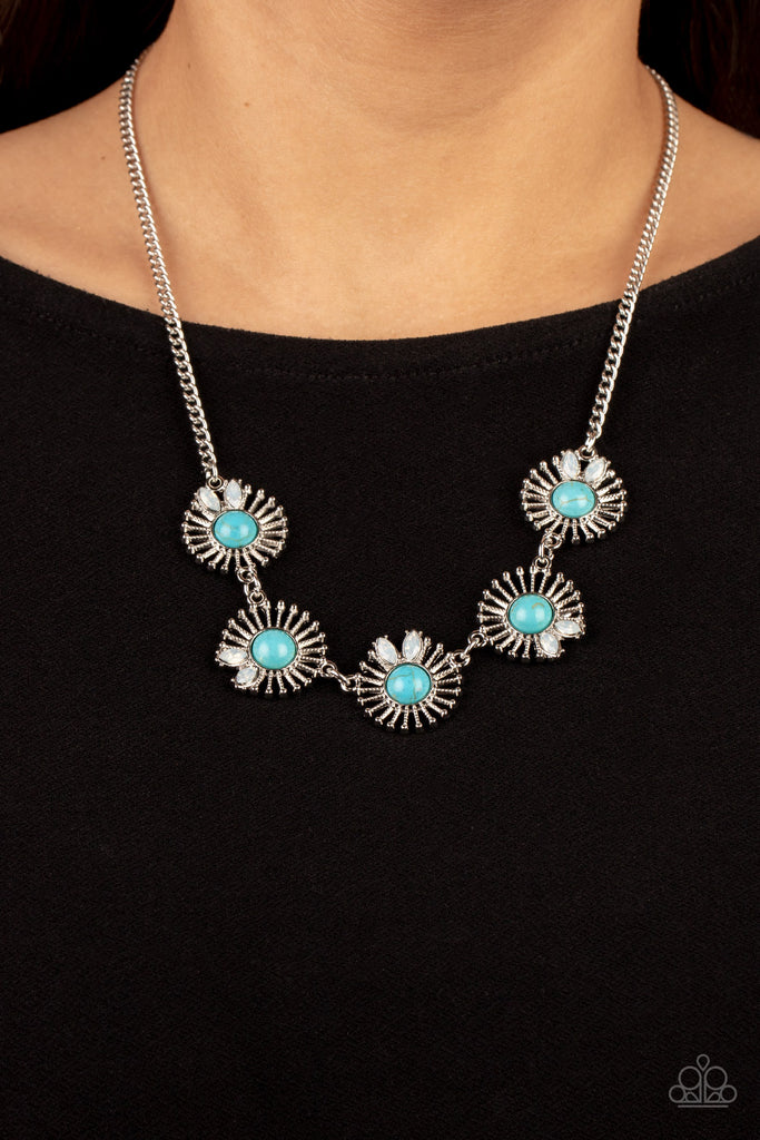 Fully Solar-Powered - Blue Necklace-Paparazzi