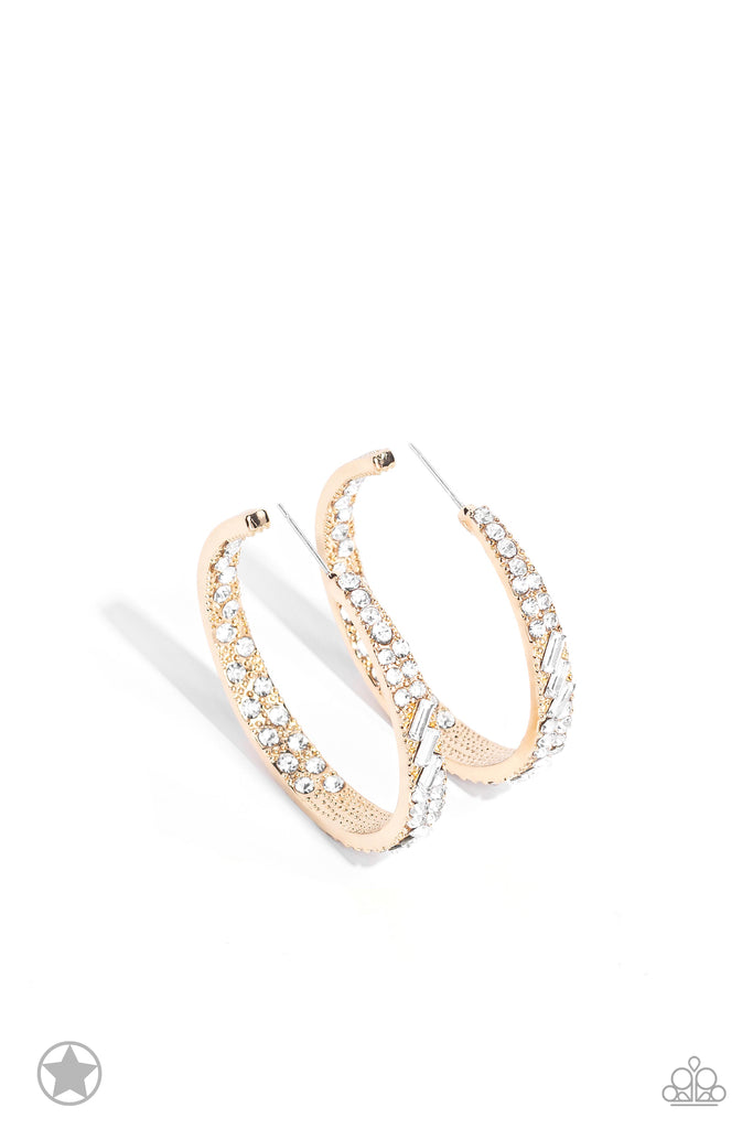 GLITZY By Association - Gold Paparazzi Hoop Earring - The Sassy Sparkle