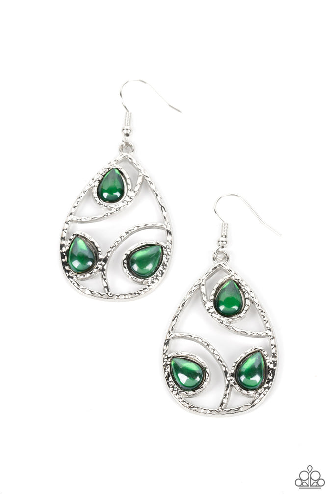 Send the BRIGHT Message - Green Earring-Paparazzi