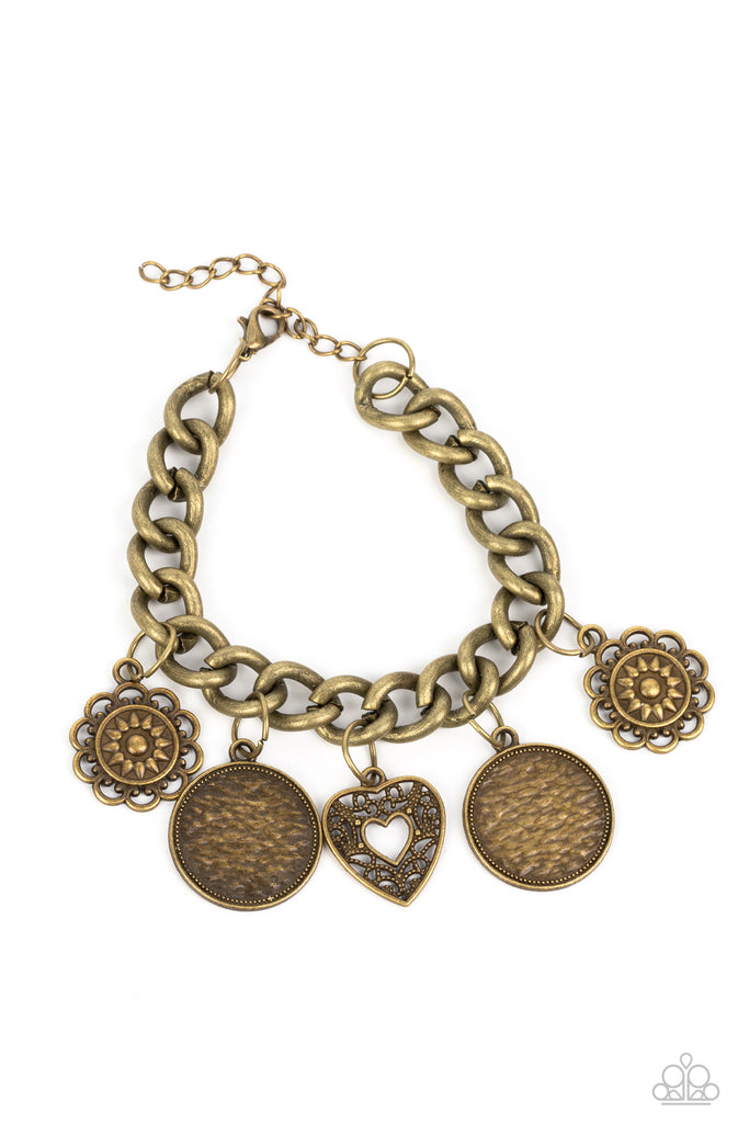 Complete CHARM-ony - Brass Paparazzi Bracelet - The Sassy Sparkle