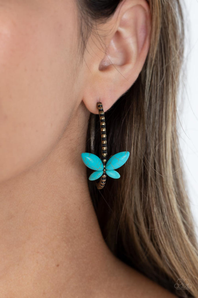 Bohemian Butterfly - Brass Paparazzi Earring