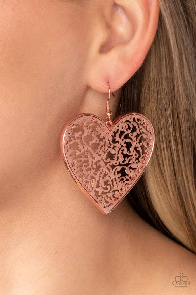 Fairest in the Land - Copper Earring-Paparazzi