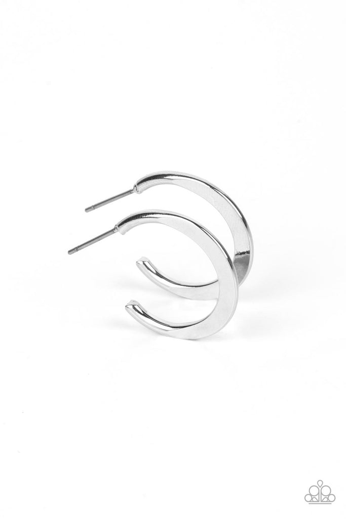 Royal Runway - Silver Post Hoop Earring-Paparazzi