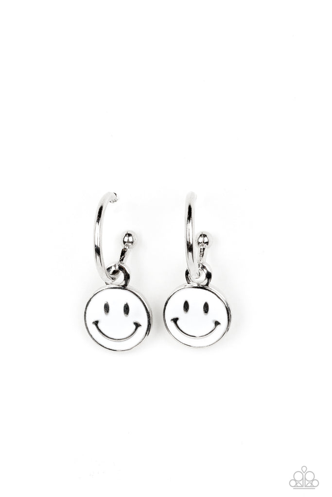 Subtle Smile - White Paparazzi Earring - The Sassy Sparkle