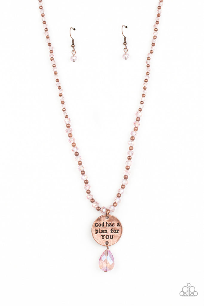 Priceless Plan - Copper Paparazzi Necklace-God Has A Plan For You - The Sassy Sparkle