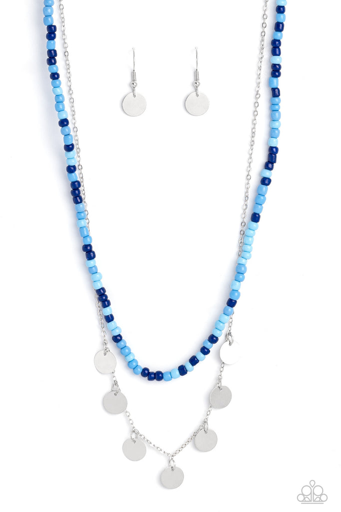 Comet Candy - Blue Seed Bead Necklace-Paparazzi - The Sassy Sparkle