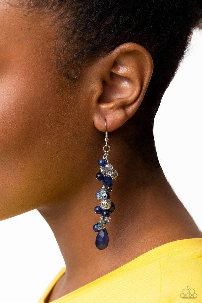 Cheeky Cascade - Blue Earring-Paparazzi