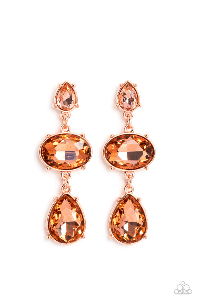 Royal Appeal - Copper Post Earring-Paparazzi - The Sassy Sparkle