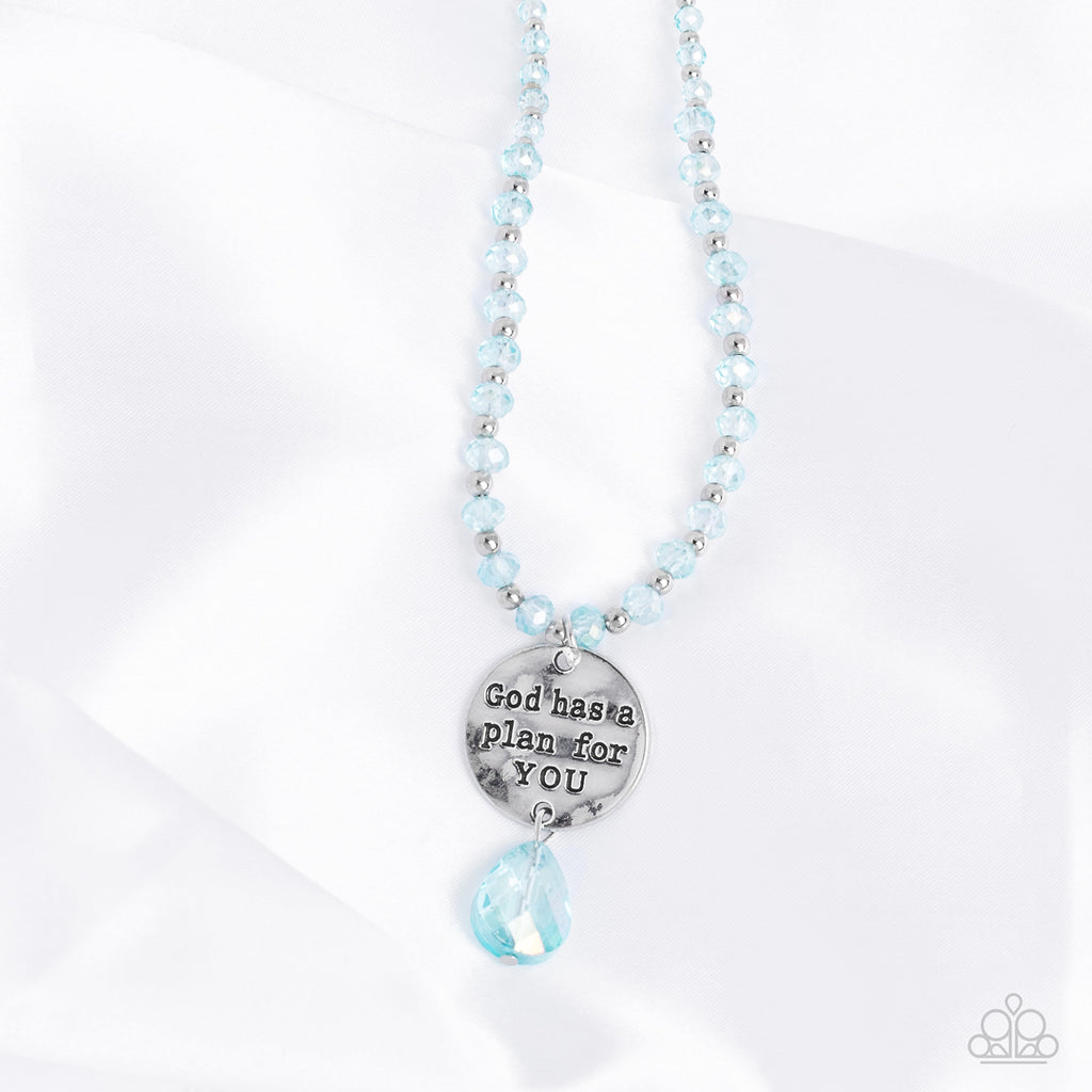 Priceless Plan - Blue Paparazzi Necklace-God Has A Plan For YOU - The Sassy Sparkle
