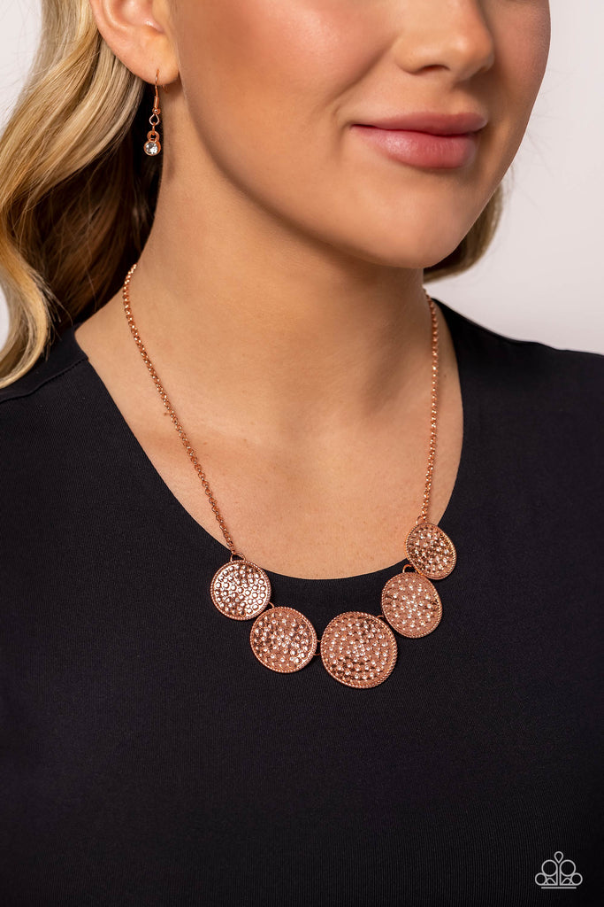 Medaled Mosaic - Copper Necklace-Paparazzi