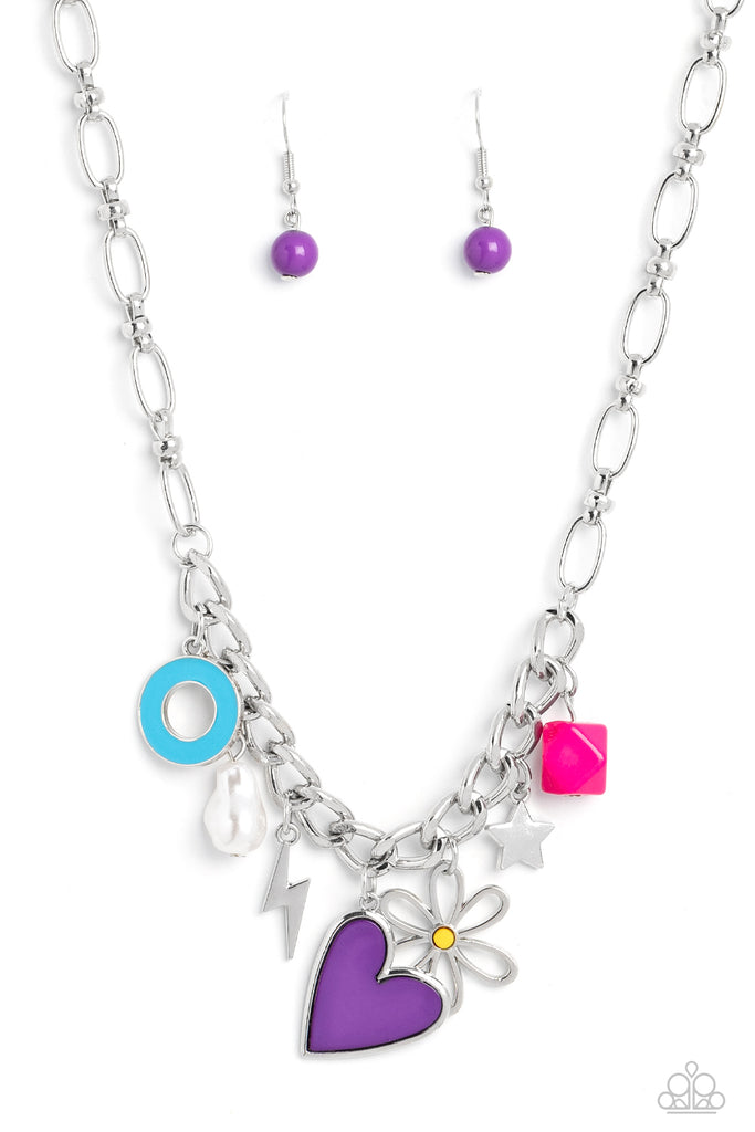 Living in CHARM-ony - Purple Necklace-Paparazzi