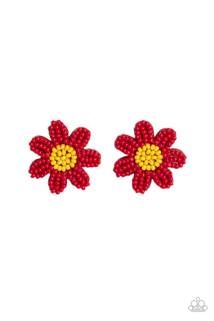 Sensational Seeds - Red Paparazzi Earring - The Sassy Sparkle