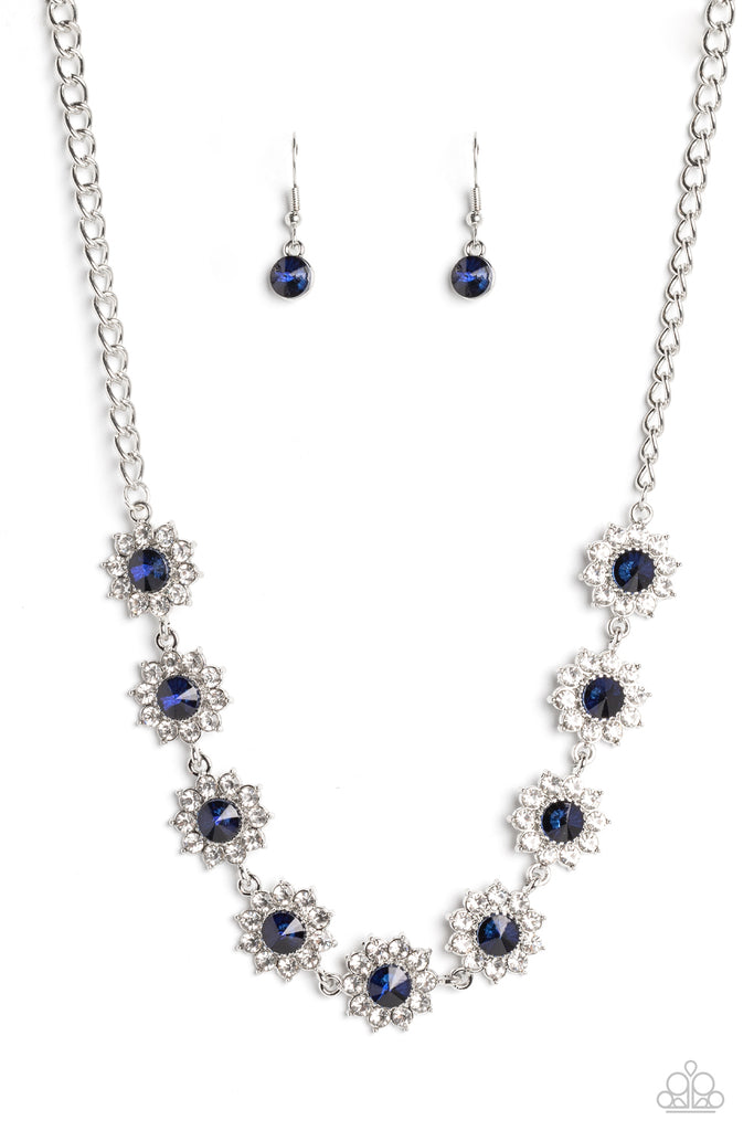 Blooming Brilliance - Blue Paparazzi Necklace - The Sassy Sparkle