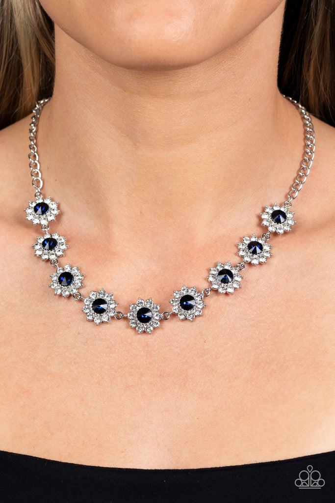 Blooming Brilliance - Blue Paparazzi Necklace - The Sassy Sparkle