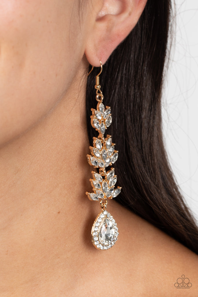 Water Lily Whimsy - Gold Earring-Paparazzi