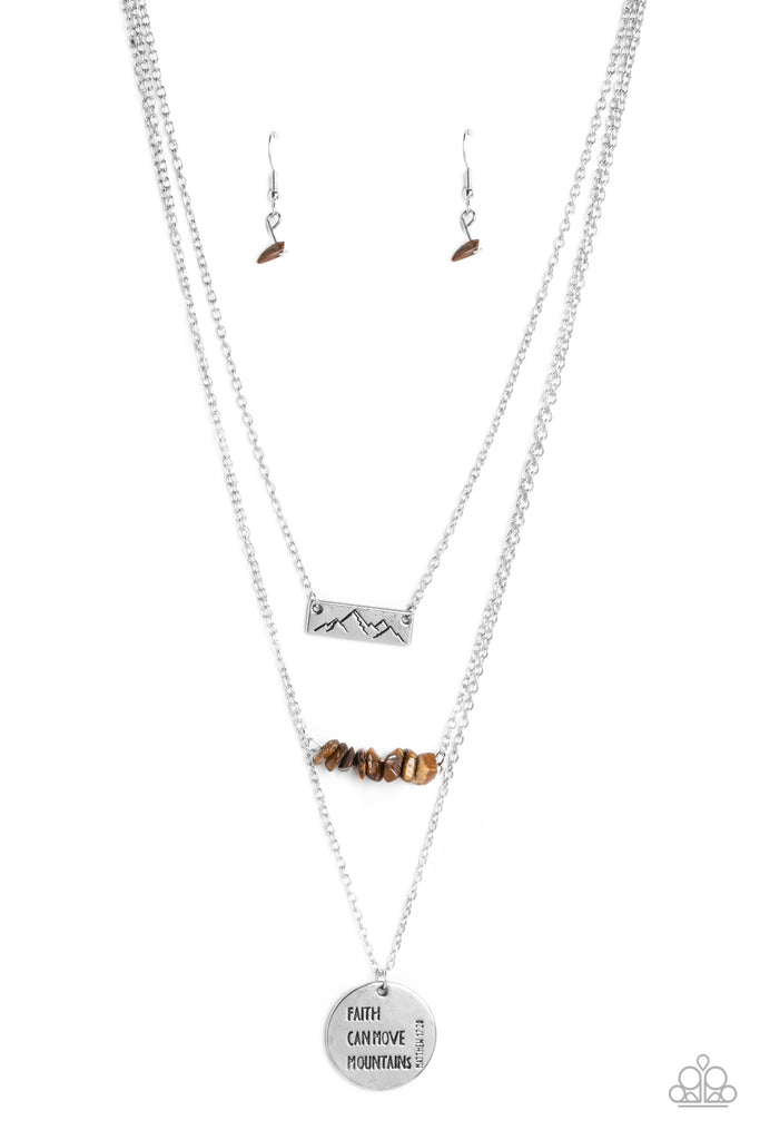 Miracle Mountains - Brown Stone Necklace-Paparazzi