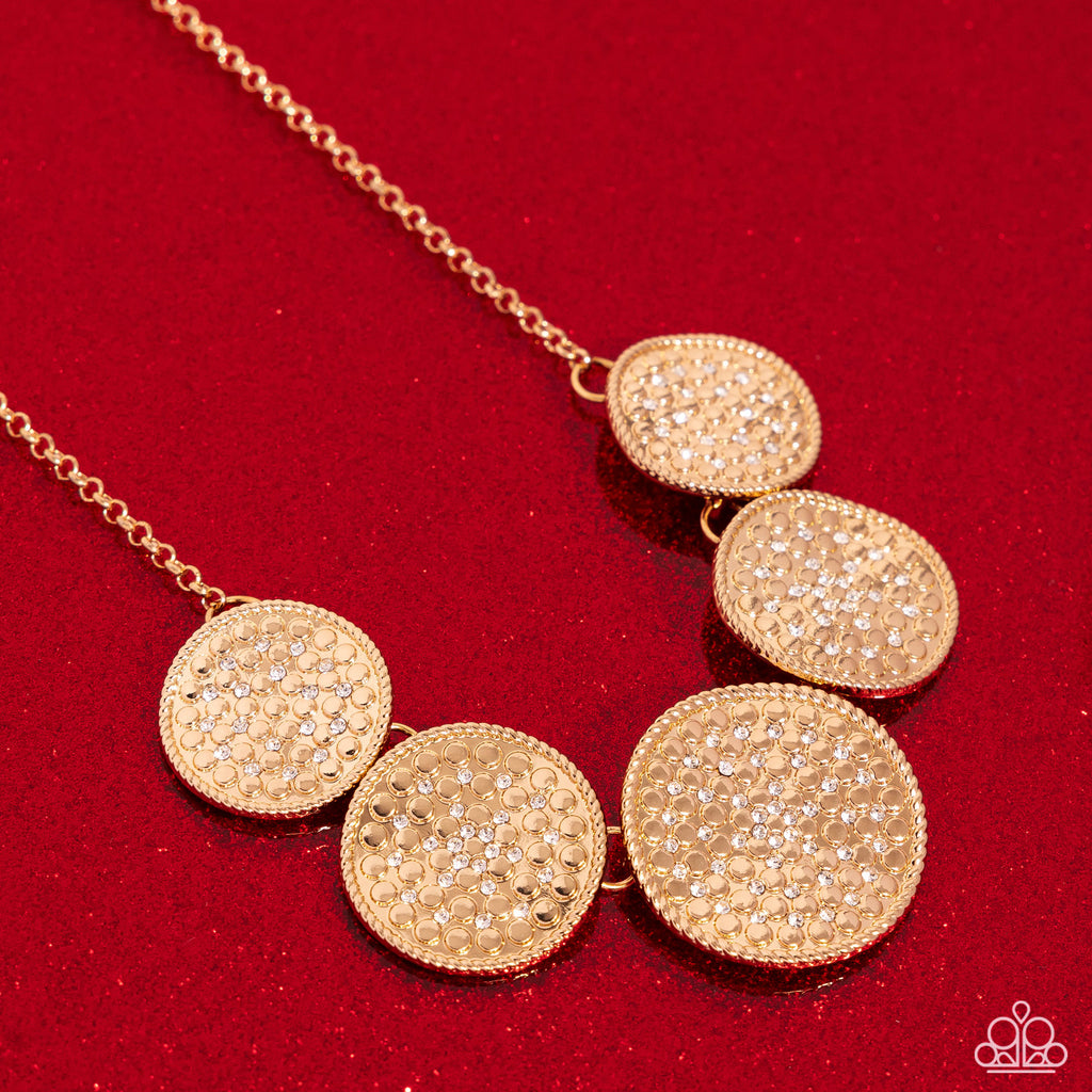 Medaled Mosaic - Gold Paparazzi Necklace - The Sassy Sparkle