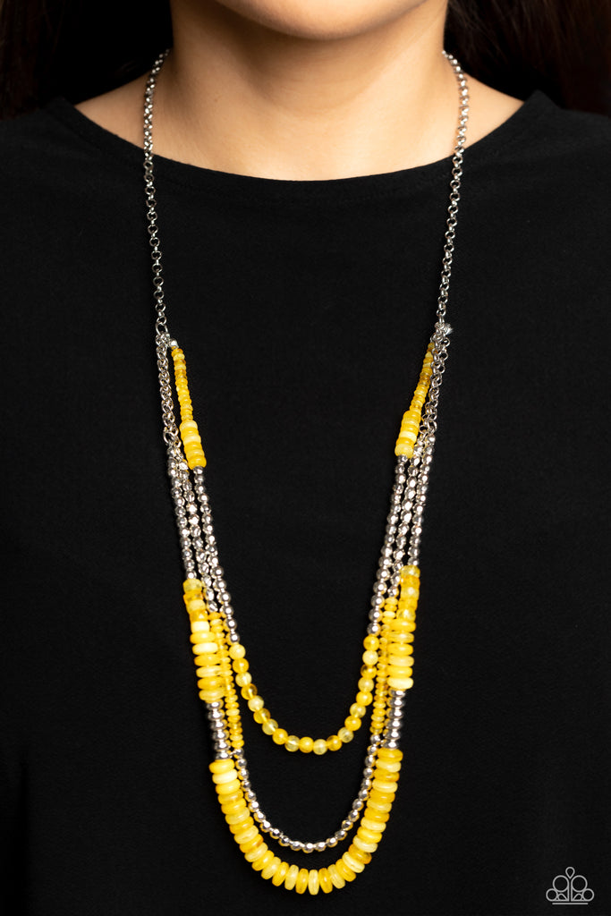 Newly Neverland - Yellow Necklace-Paparazzi - The Sassy Sparkle