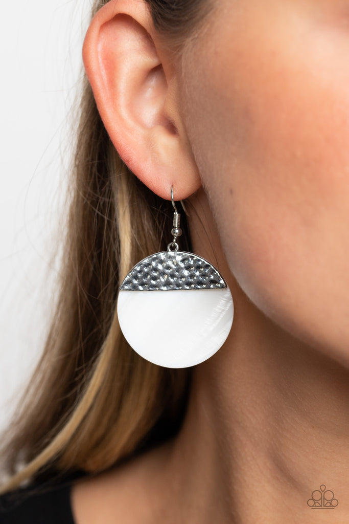 SHELL Out - White Paparazzi Earrings