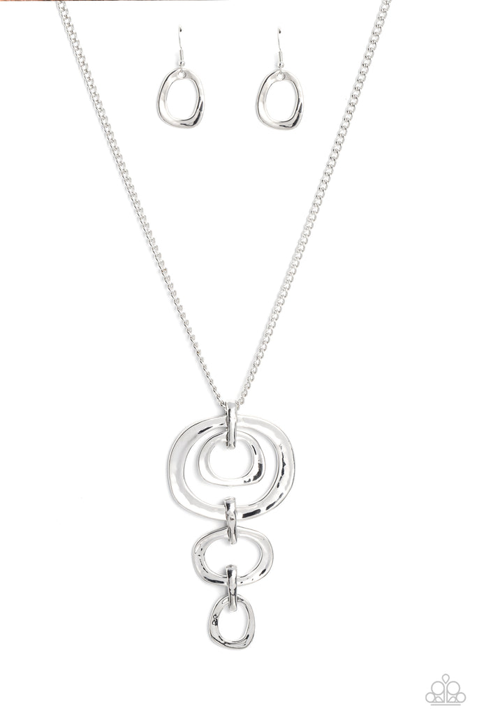 Tranquil Trickle - Silver Necklace-Paparazzi