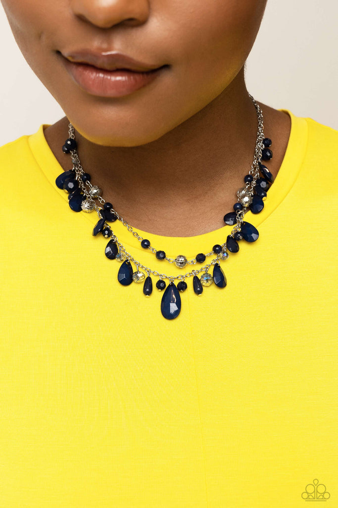 Flirty Flood - Blue Necklace-Paparazzi