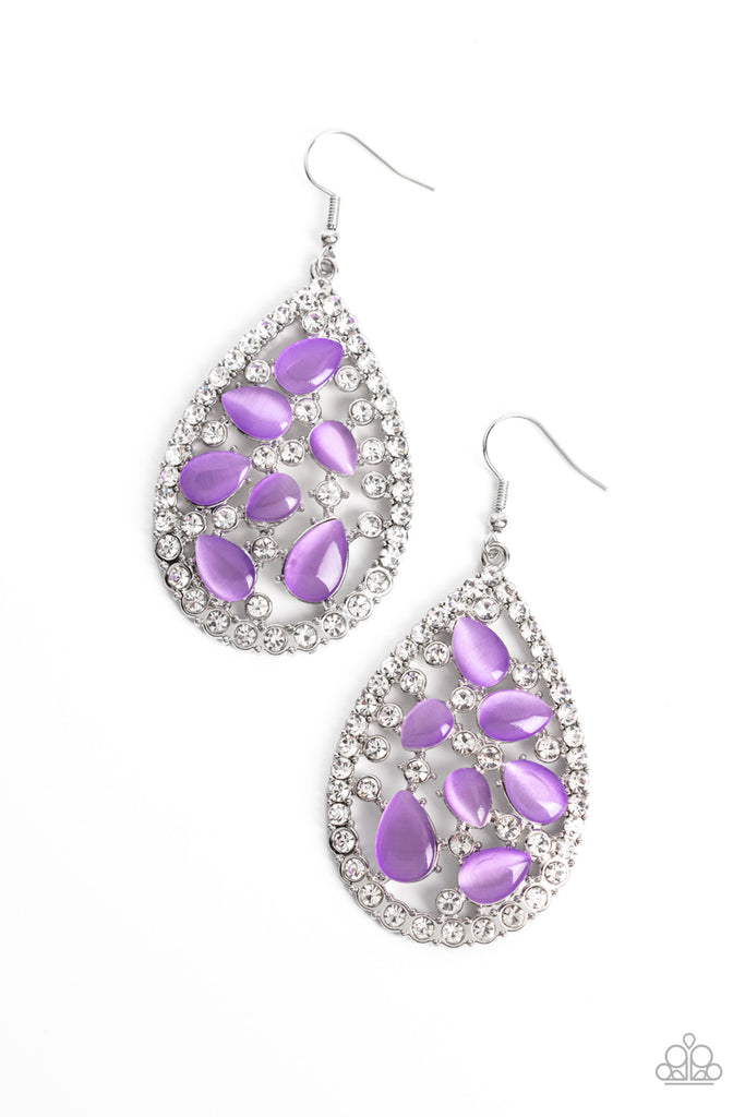 Cat’s Eye Class - Purple Earring-Paparazzi - The Sassy Sparkle