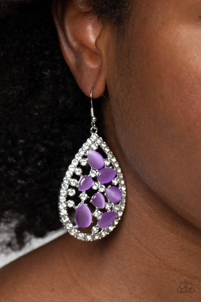 Cat’s Eye Class - Purple Earring-Paparazzi