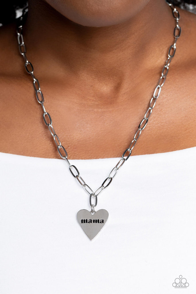 Mama Can't Buy You Love - Silver Necklace-Paparazzi - The Sassy Sparkle