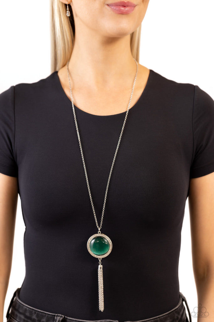 Tallahassee Tassel - Green Necklace-Paparazzi