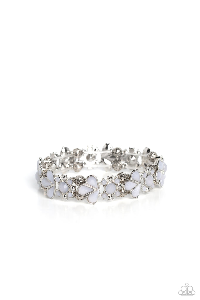 Teasing Torrent - White Paparazzi Bracelet - The Sassy Sparkle