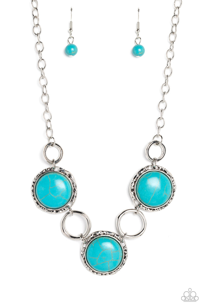 Saharan Scope - Blue Stone Necklace-Paparazzi