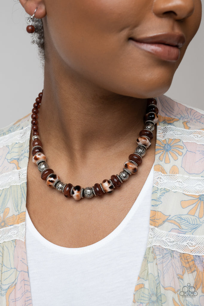 Warped Whimsicality - Brown Necklace-Paparazzi - The Sassy Sparkle