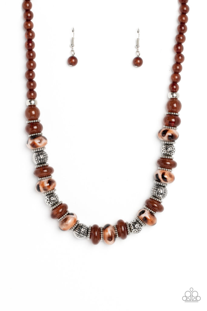 Warped Whimsicality - Brown Necklace-Paparazzi - The Sassy Sparkle