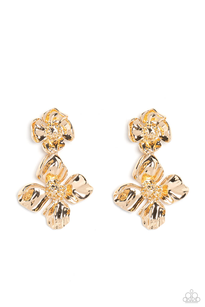 Gilded Grace - Gold Post Earring-Paparazzi